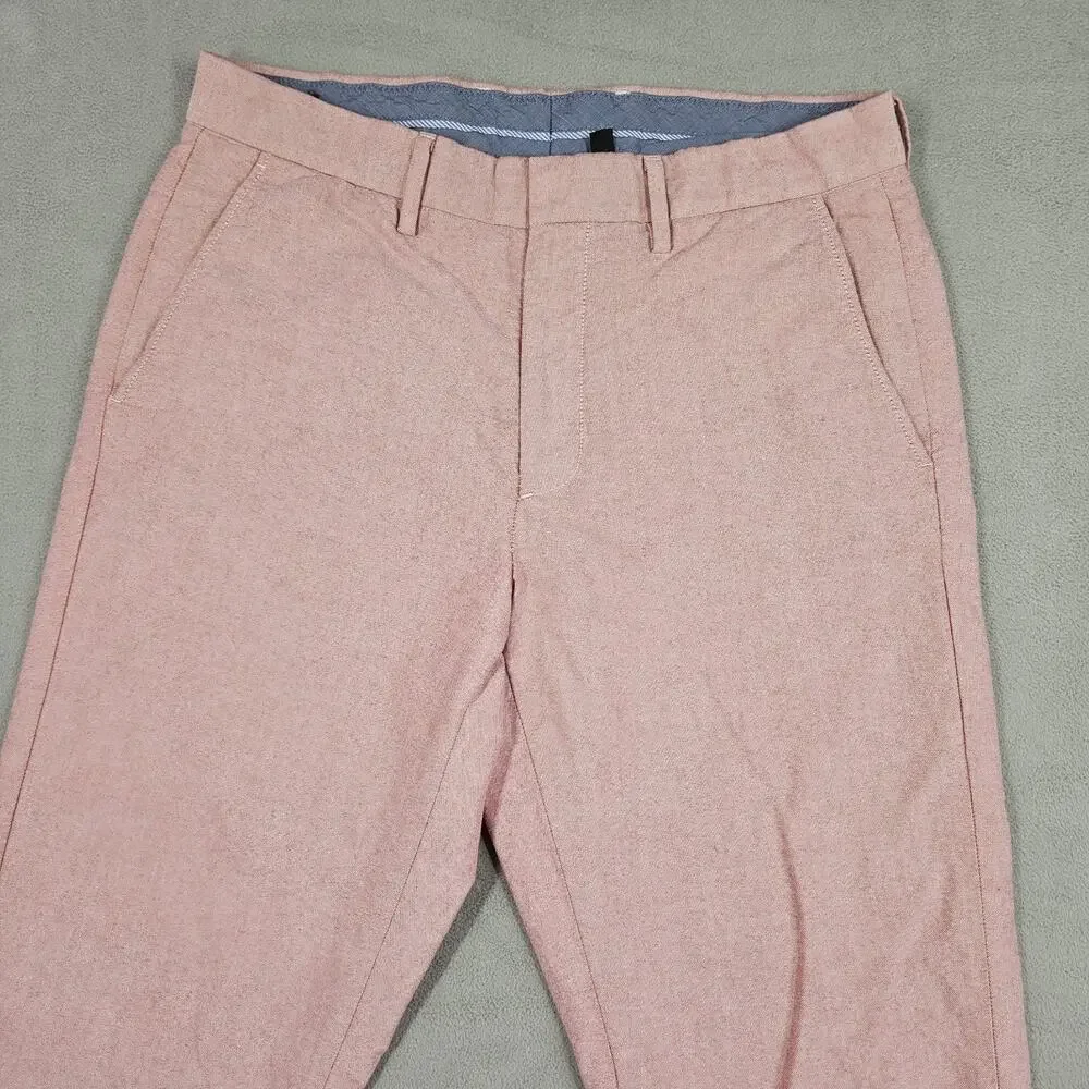 J.Crew Bowery Pants Men 31x30.5* Red Urban Slim Chino Cotton Flat Front Prep Ivy